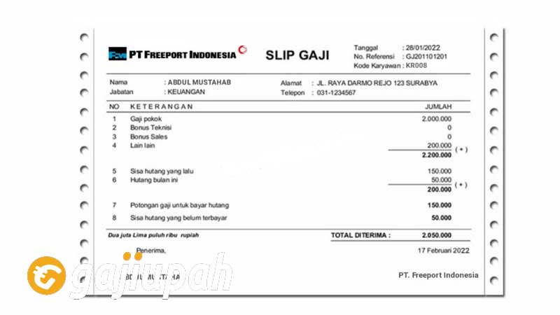 Gaji Karyawan Freeport Semua Jabatan Terbaru