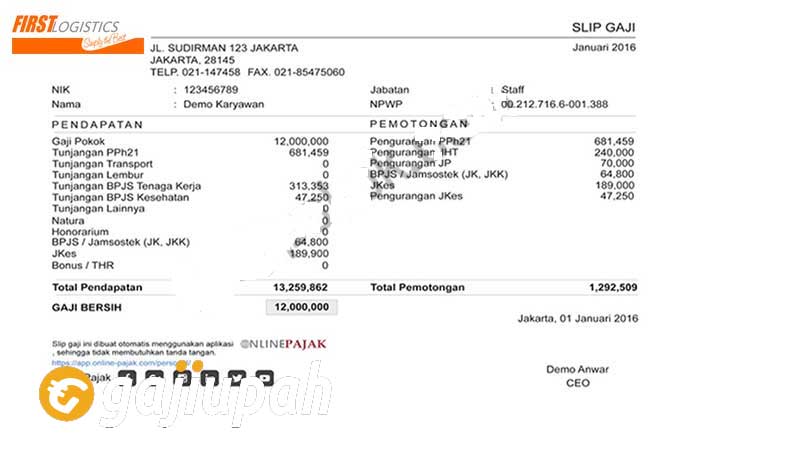 Gaji Karyawan First Logistics Semua Jabatan Terbaru