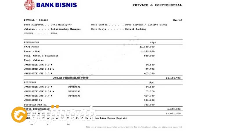 Gaji Pegawai Bank Bisnis Internasional Tbk (BBSI) Semua Jabatan Terbaru