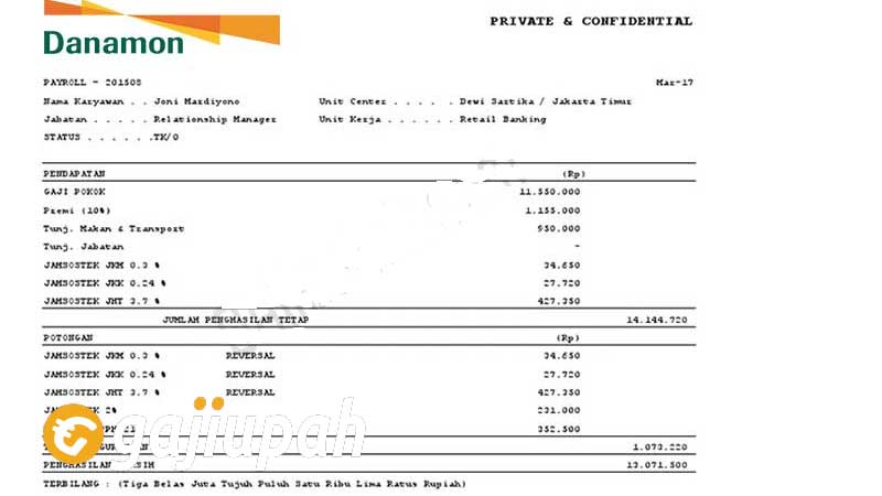 Gaji Pegawai Bank Danamon Semua Jabatan Terbaru