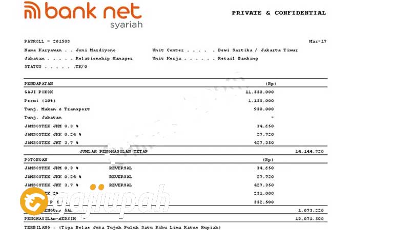 Gaji Pegawai Bank Net Indonesia Syariah Tbk (Gaji Pegawai Bank) Semua Jabatan Terbaru