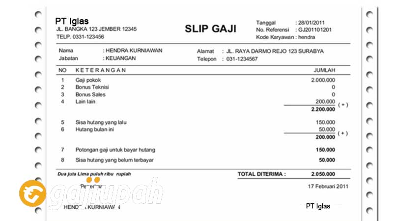 Gaji Karyawan PT Iglas (Persero) Semua Jabatan Terbaru