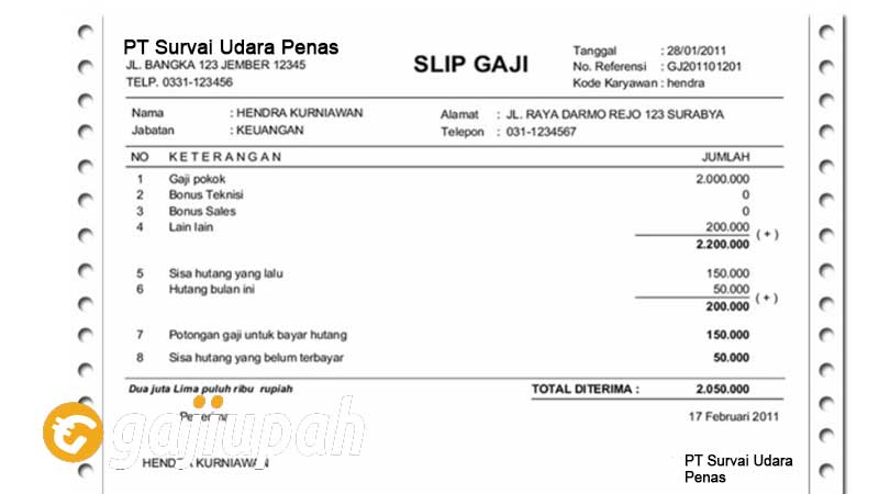 Gaji Karyawan PT Survai Udara Penas (Persero) Terbaru