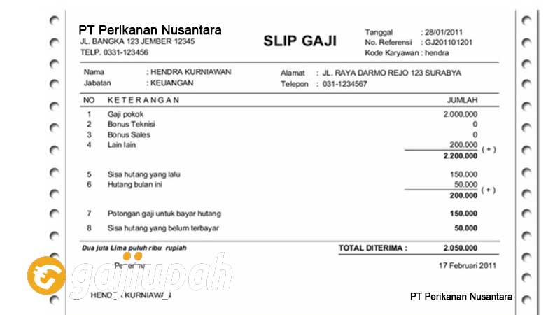 Gaji Karyawan PT Perikanan Nusantara (Persero) Terbaru